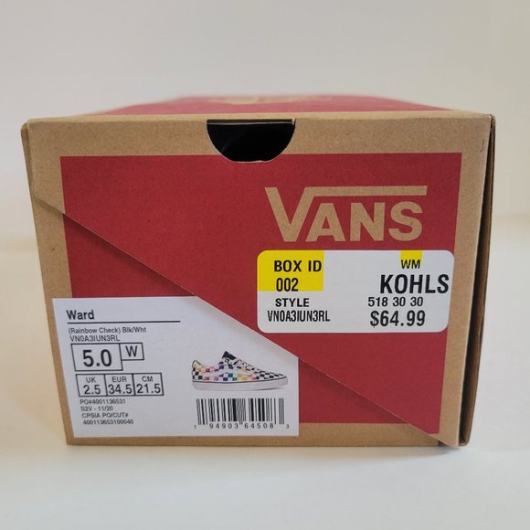 VANS Low Top Rainbow Check Canvas Shoes Women's Sizes - Picture 7 of 7